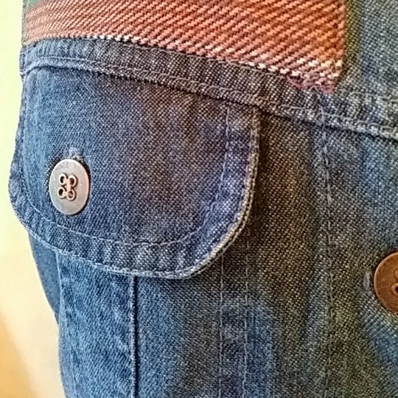 Sharon Young blue denim vest w weaving-sz M - Picture 3 of 6